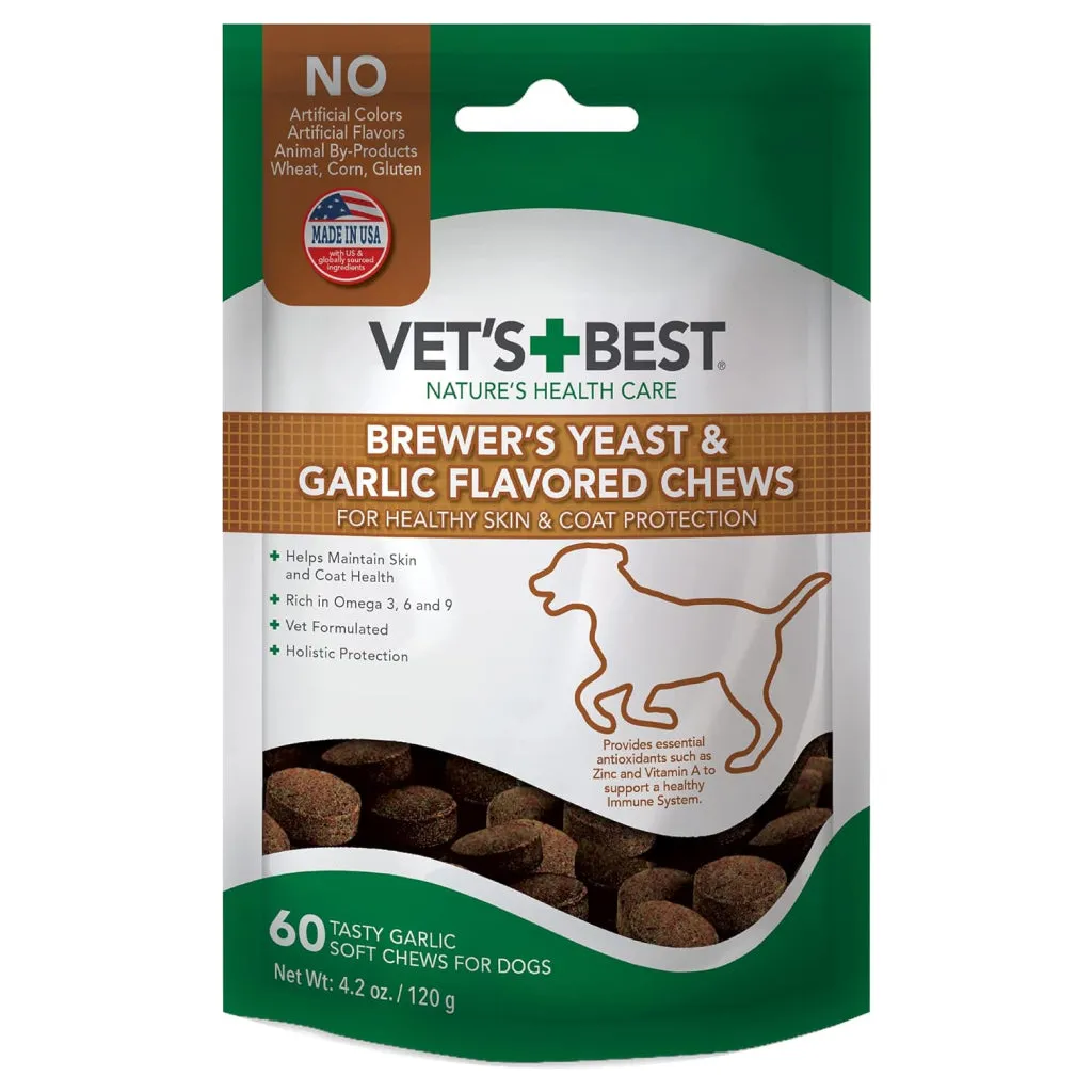 Vet's Best Brewers Yeast and Garlic Flavored Chews for Dogs (60 soft chews)