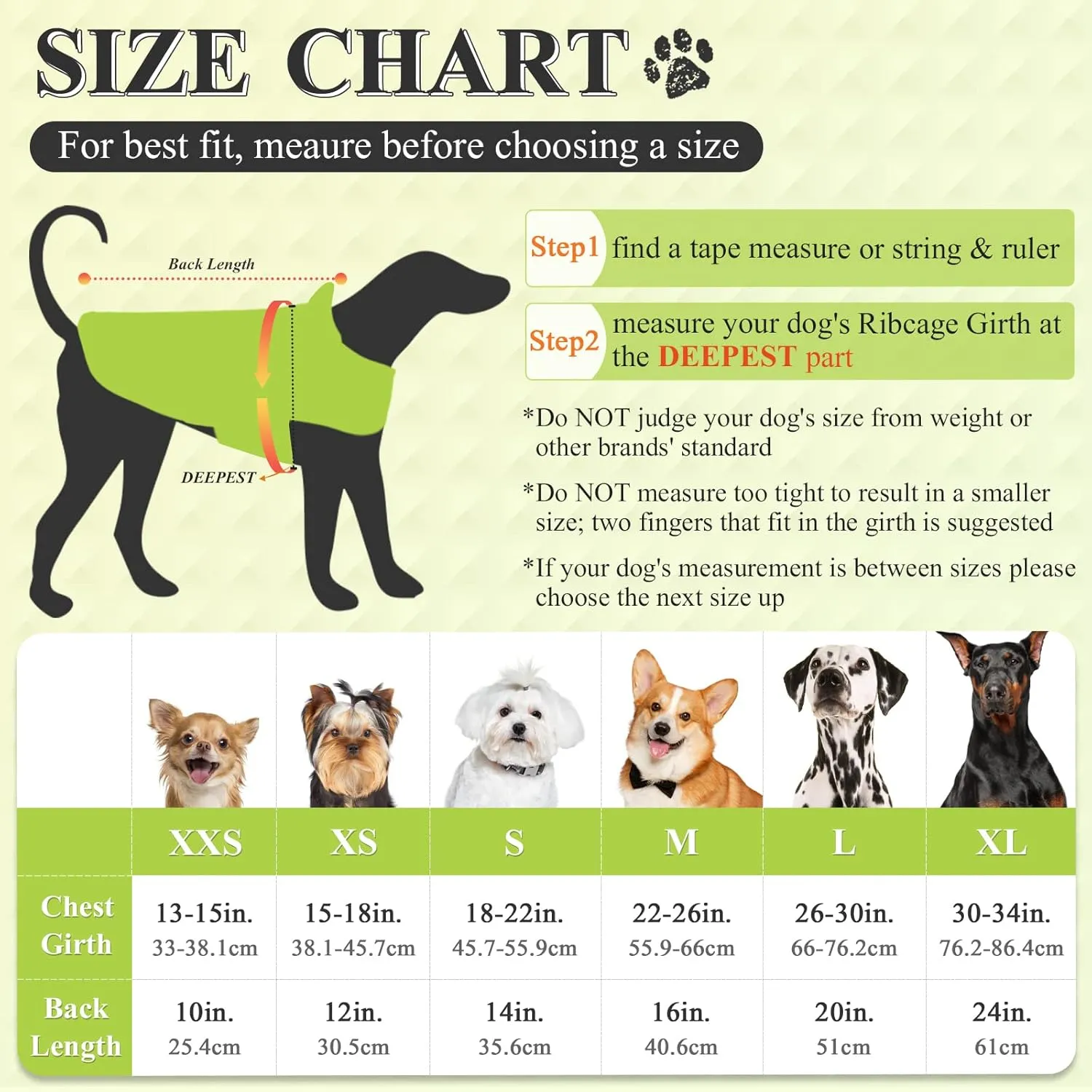 VIVAGLORY Dog Raincoat for Small Dogs, Easy on & Off Pet Rain Clothes, Reflective Lightweight Breathable Dogs Safety Vest Jackets for Adventures, Walking, Hunting, Bright Yellow