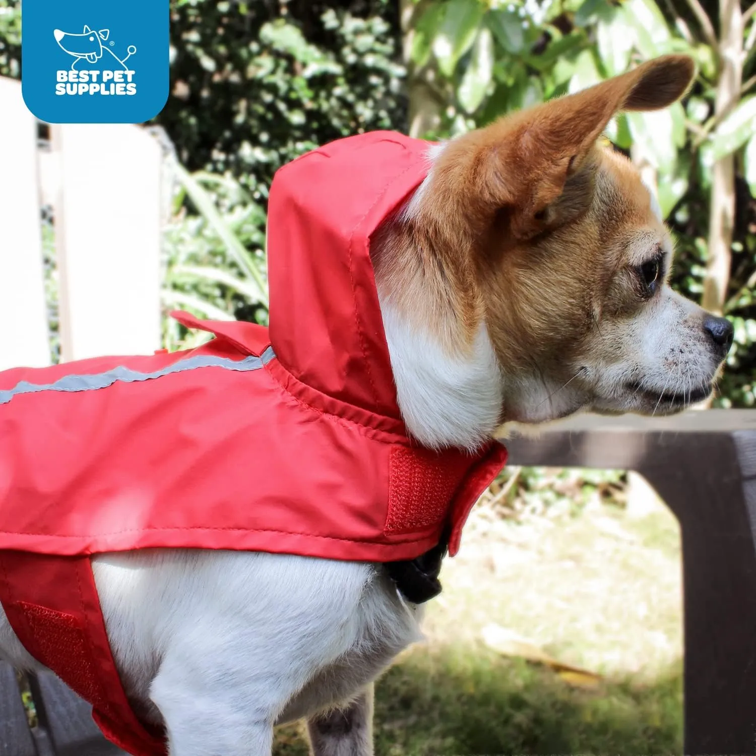 Voyager Waterproof Dogs Raincoat - Rain Poncho by Best Pet Supplies - Red, X-Small, Chest: 12.5" ~ 16" (253-RD-XS)
