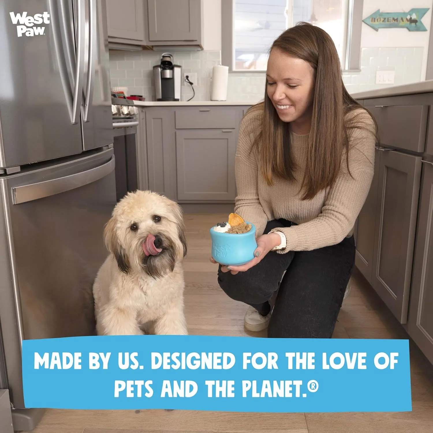 WEST PAW Zogoflex Limited Edition Toppl Treat Dispensing Dog Toy Puzzle  Interactive Chew Toys for Dogs  Dog Toy for Moderate Chewers, Fetch, Catch  Holds Kibble, Treats, Large 4", Mint