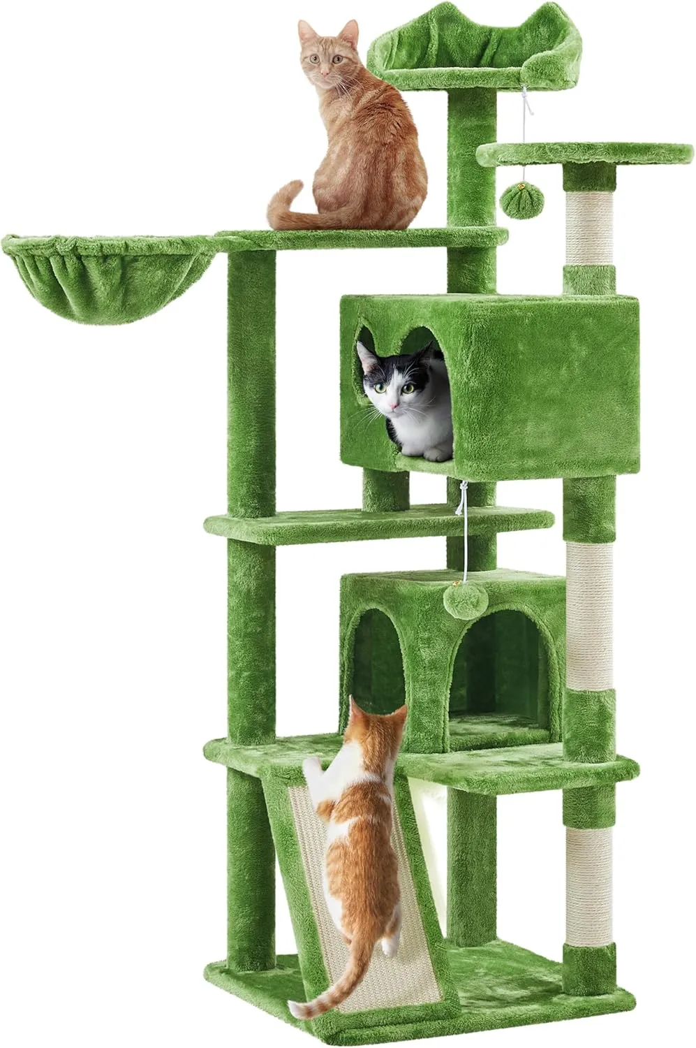 Yaheetech 57in Cat Tree, Cat Tower for Indoor Cats with 2 Door Condo Basket and Sisal Scratching Posts, Cat Furniture for Kittens
