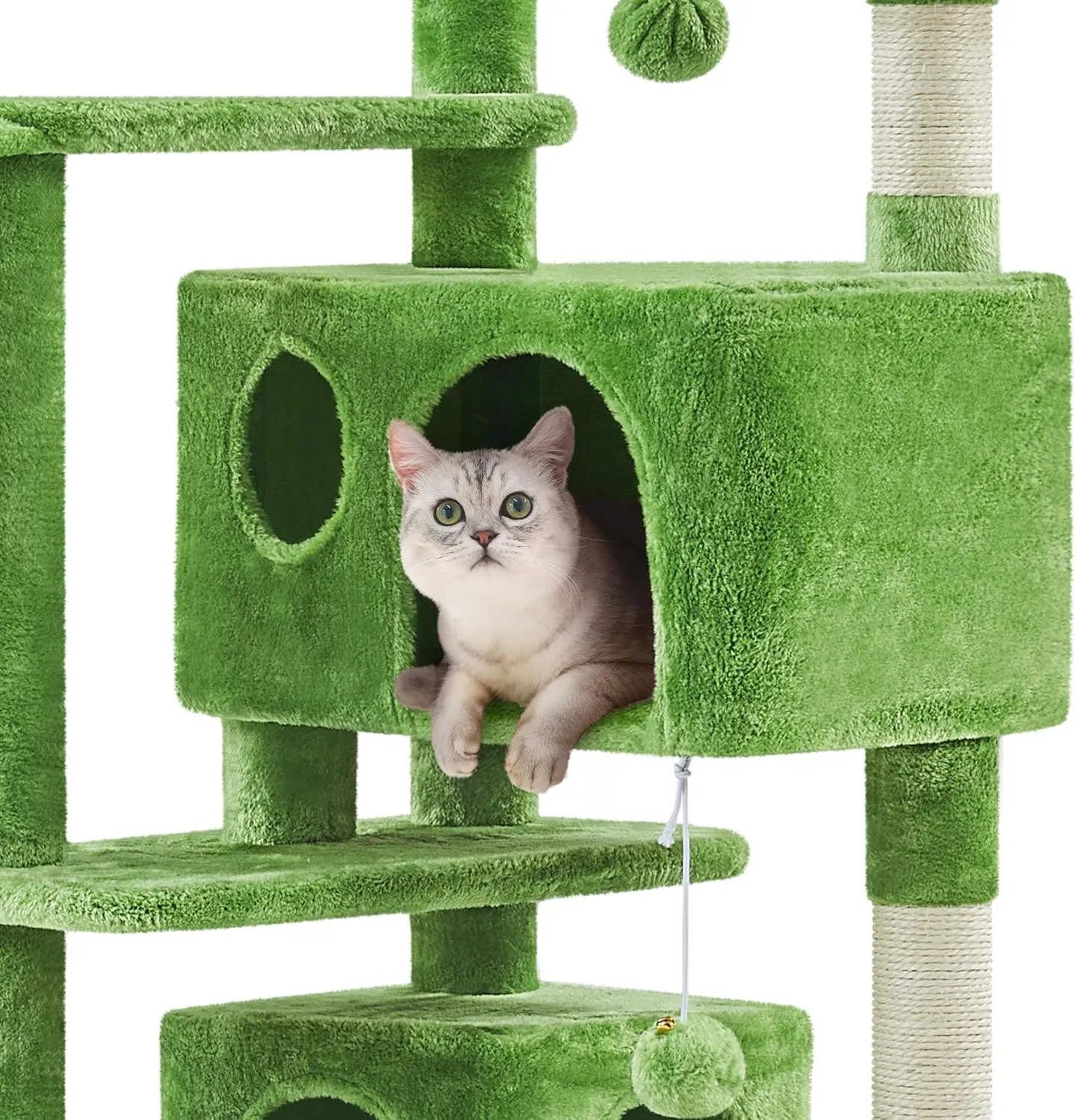 Yaheetech 57in Cat Tree, Cat Tower for Indoor Cats with 2 Door Condo Basket and Sisal Scratching Posts, Cat Furniture for Kittens