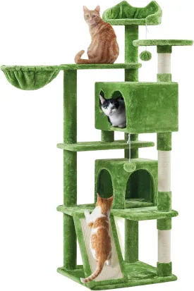 Yaheetech 57in Cat Tree, Cat Tower for Indoor Cats with 2 Door Condo Basket and Sisal Scratching Posts, Cat Furniture for Kittens