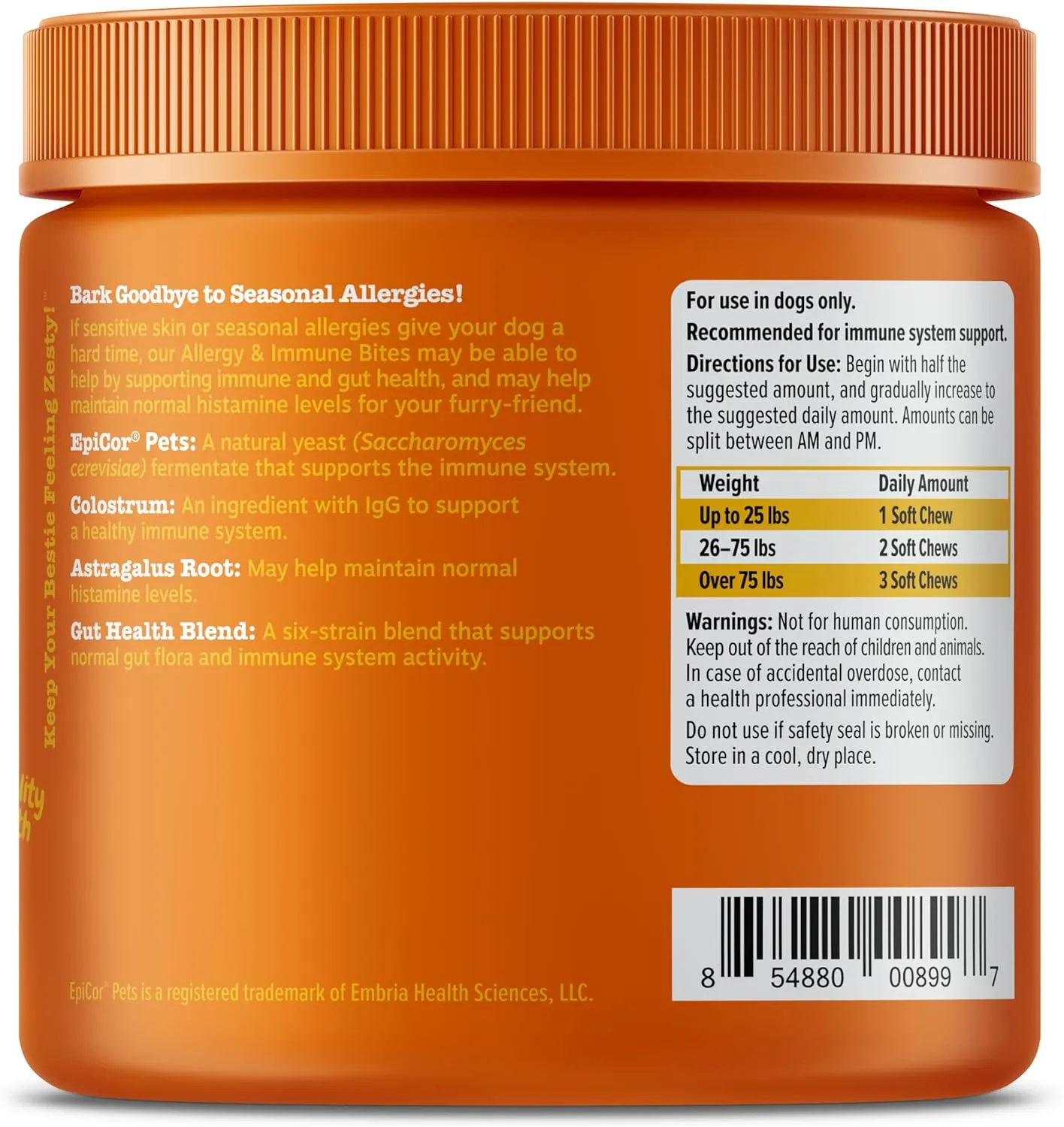 Zesty Paws Dog Allergy Relief- Dog Itching Skin Relief- Dog Probiotics for Itchy Skin and Itchy Ears- Dog Allergy Paw Relief- Dog Allergy Chews- Dog Itch Relief- Dog Skin Allergy Relief- Salmon- 90ct